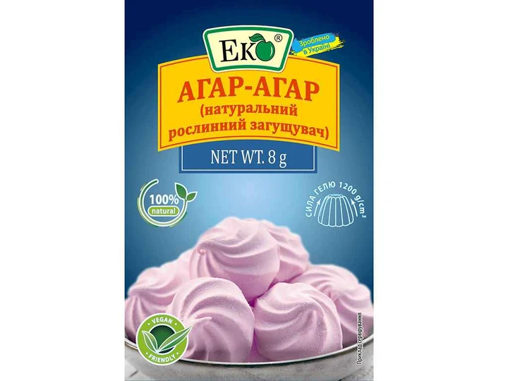 Спеції та прянощі ЕКО Агар-агар (натуральний рослинний загущувач) 8г