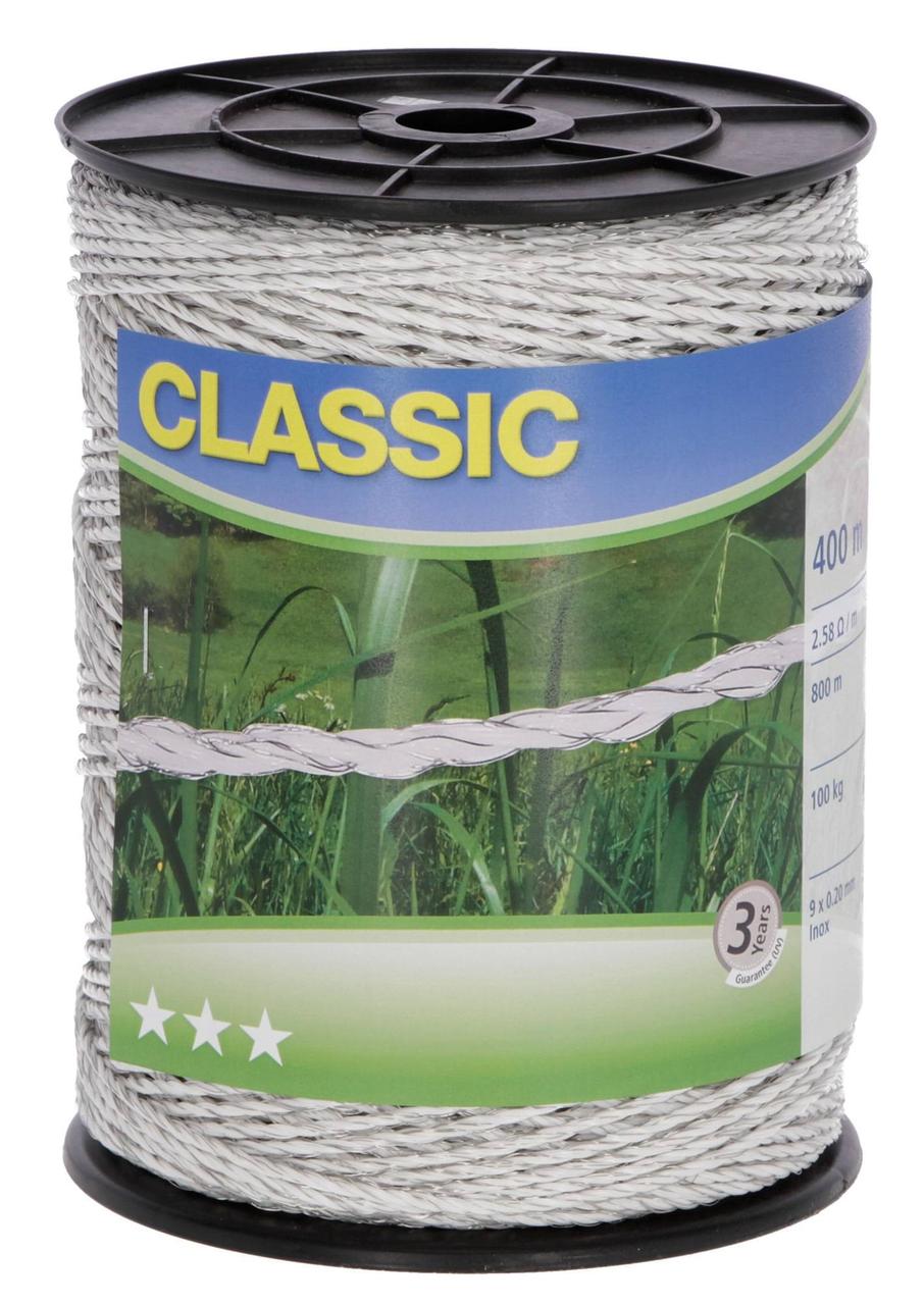 Шнур для электропастуха CLASSIC 2.5 мм, 400 м, 9x0.20 мм, 2,58 Ом Германия