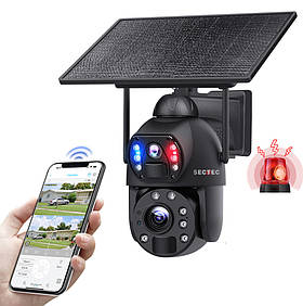 Вулична автономна Wi-Fi камера Sectec ST-599-6M-20X-10W-WiFi Black із сонячною панеллю