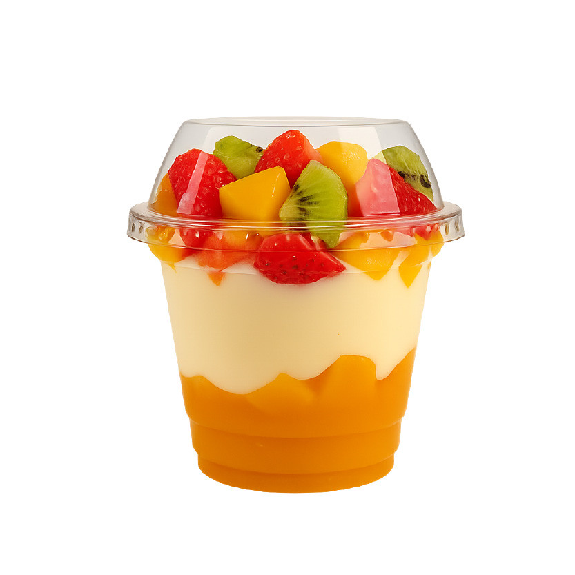 Стакан пластиковий 200мл з плоскою кришкою без отвору упаковка (100шт), стакани з кришками пластикові 200 мл прозорі, фото 1