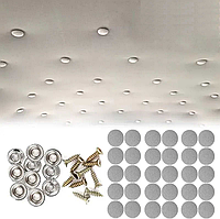 Кнопки для фіксації обшивки для ремонту стелі автомобіля 30 штук, сірі