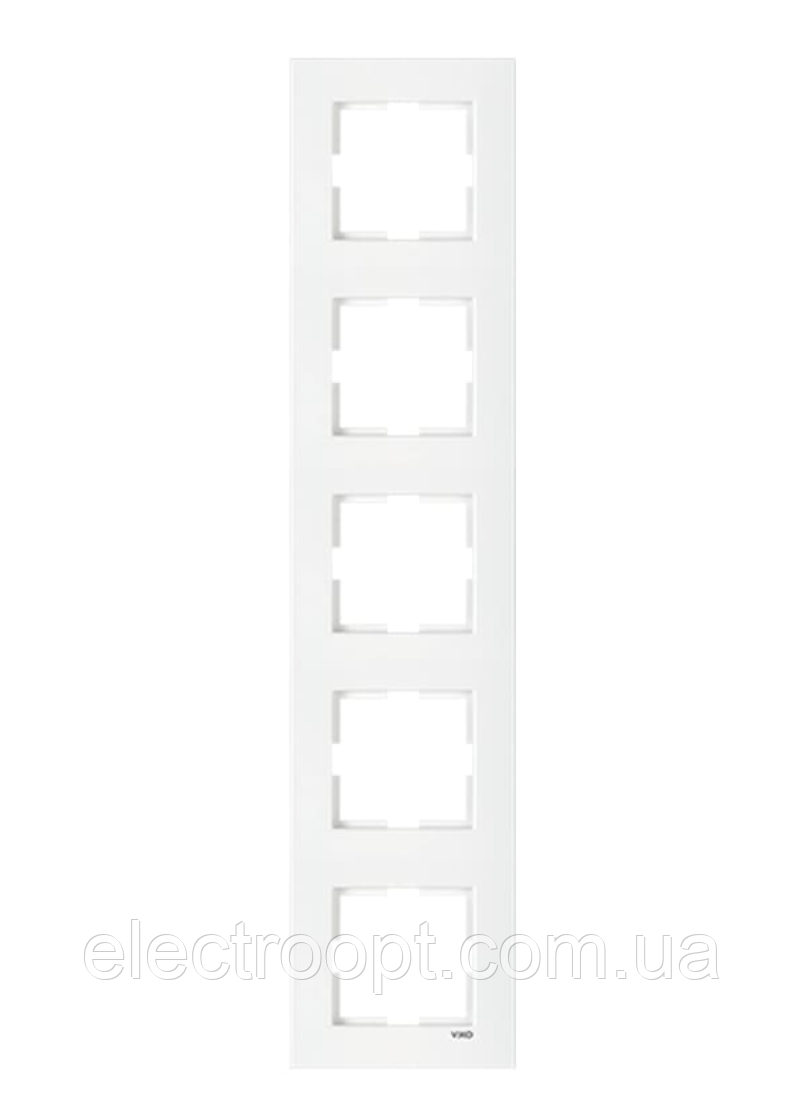 Рамка 5 постів вертикальна VIKO Karre (білого кольору)