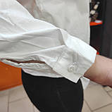 Сорочка Patiskha жіноча коротка бавовна спереду кишеня зав'язка 46 біла, фото 7