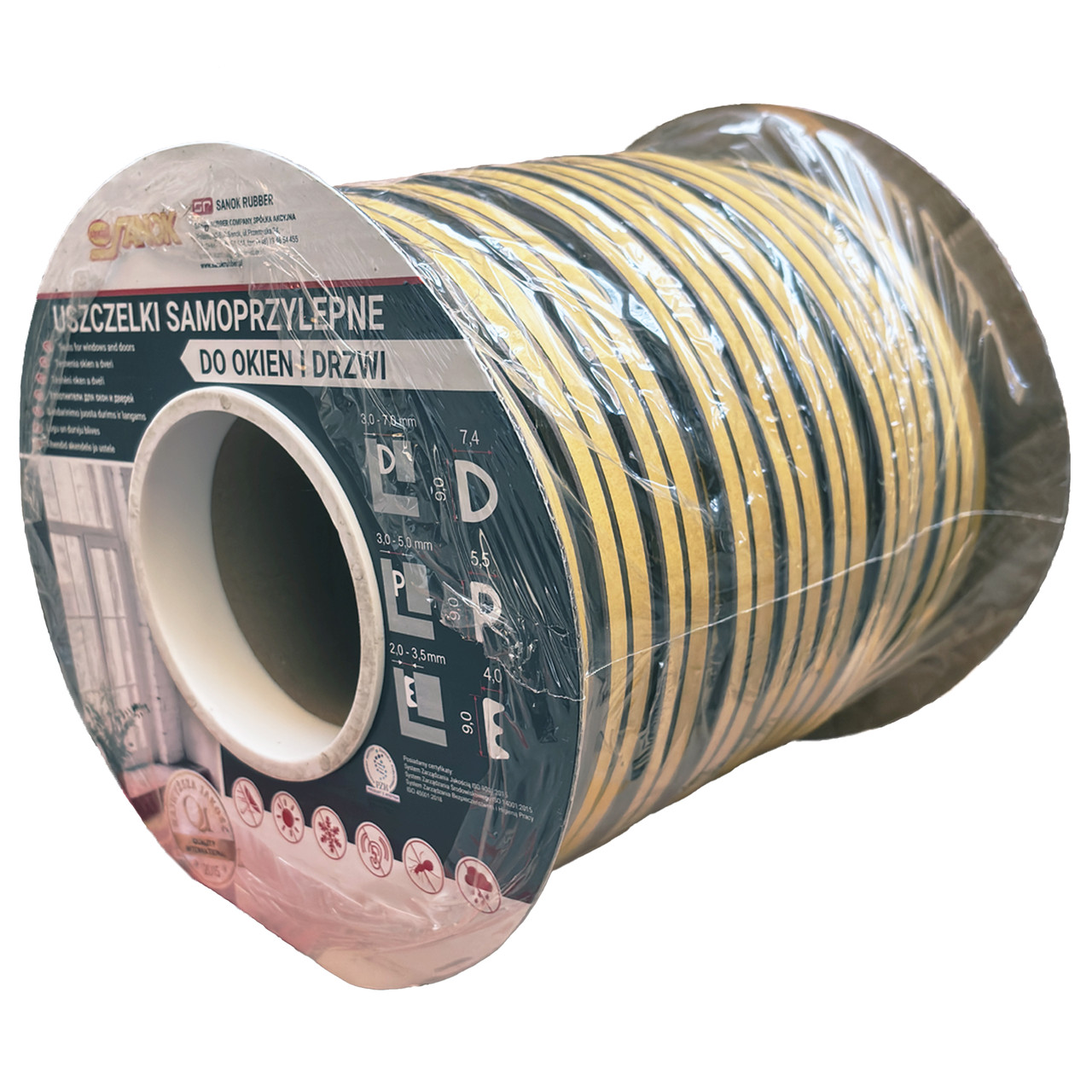 Уплотнитель самоклейка SD-1AX/4-D-9x7.5 Бобіна корич.(brown) (SD-1AX/4-420 D100 brown) Stomil Sanok