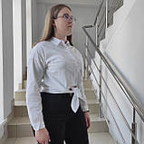 Сорочка Patiskha жіноча коротка бавовна спереду кишеня зав'язка 46 біла, фото 3