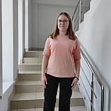 Жіноча однотонна футболка персик Туреччина, фото 3