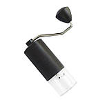 Ручна кавомолка зі сталевими конічними жорнами та металевим корпусом Чорна, фото 3