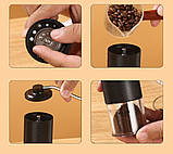 Ручна кавомолка зі сталевими конічними жорнами та металевим корпусом Чорна, фото 6