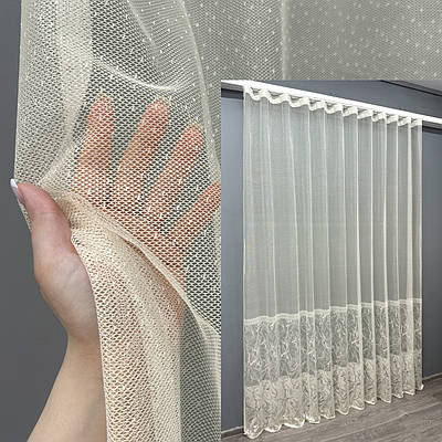 Тюль жакард. Колір молочний. Код 1671т