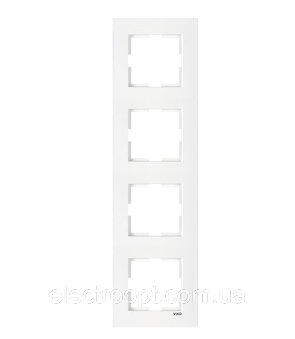 Рамка 4 поста вертикальна VIKO Karre (білого кольору)