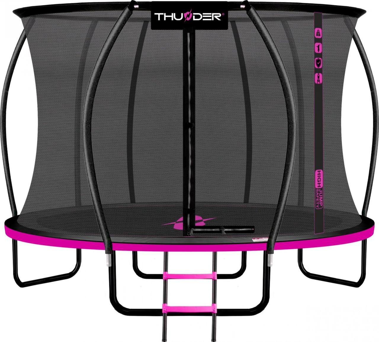 Батут THUNDER INSIDE ULTRA з внутрішньою сіткою 12 футів 374 см чорно-рожевий, фото 1