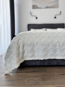 Покривало "Хельга", 100% cotton, молочний колір (Розміри і кольори в асортименті)