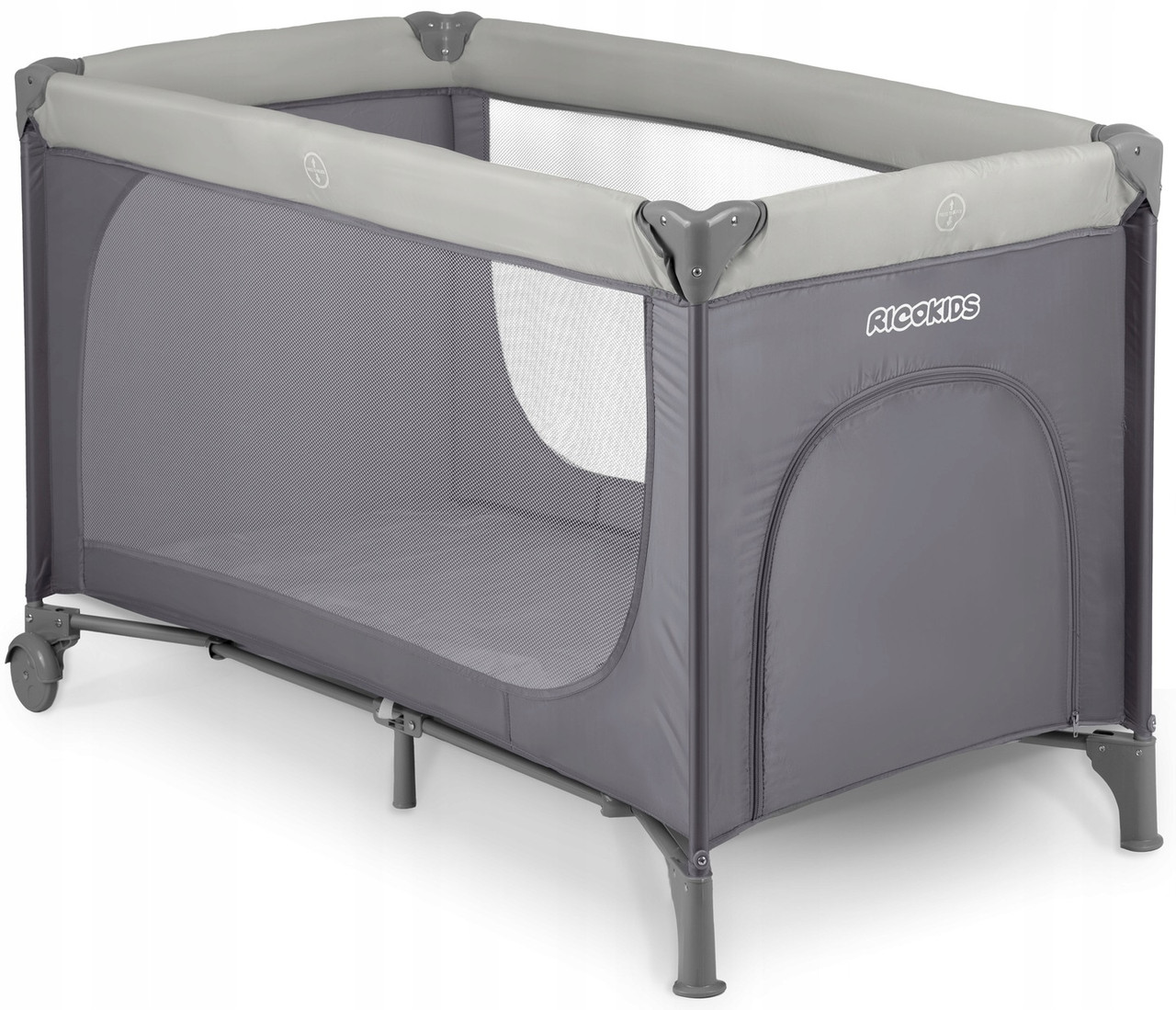 Ліжко манеж дитяче дорожнє Ricokids 125x65x78 см Сіре