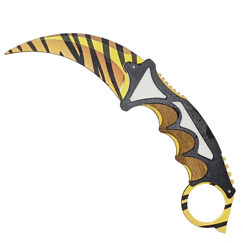 Ніж дерев'яний сувенірний "Керамбіт Тигр" KAR-TI, фото 1