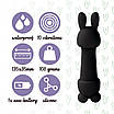 Мінівібратор FeelzToys Mister Bunny Black з двома насадками, фото 6