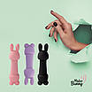Мінівібратор FeelzToys Mister Bunny Black з двома насадками, фото 7