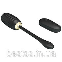 Віброяйце з 12 режимам вібрації та бездротовим пультом керування Pretty Love Doreen Black, фото 5