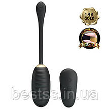 Віброяйце з 12 режимам вібрації та бездротовим пультом керування Pretty Love Doreen Black, фото 2