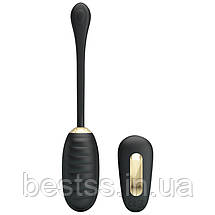 Віброяйце з 12 режимам вібрації та бездротовим пультом керування Pretty Love Doreen Black, фото 3