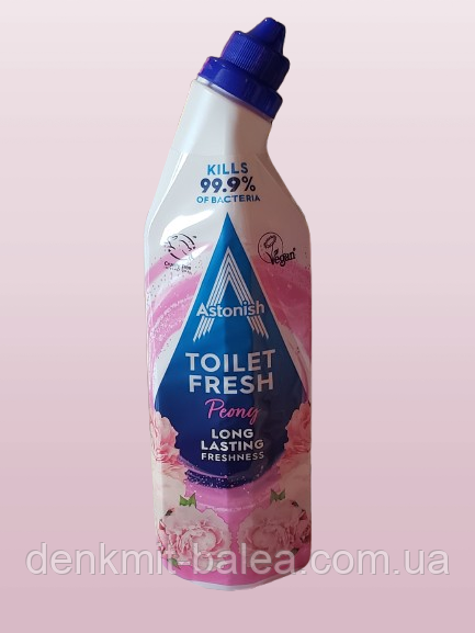 Гель Астоніш Півонія для туалету проти каменю та вапняного нальоту Astonish Toilet Fresh Peony 750 мл