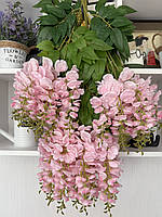 Штучна гліцинія . Гілки декоративної гліцинії ( упаковка 12 штук , Premium, 80 см , рожева ), фото 2