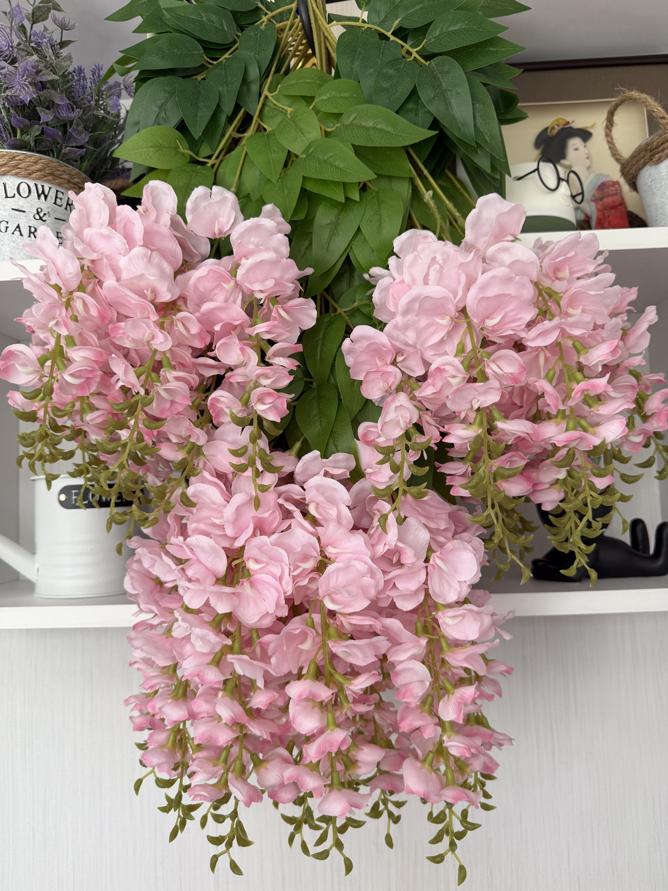 Штучна гліцинія . Гілки декоративної гліцинії ( упаковка 12 штук , Premium, 80 см , рожева ), фото 1