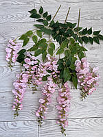 Штучна гліцинія . Гілки декоративної гліцинії ( упаковка 12 штук , Premium, 80 см , рожева ), фото 4