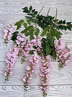 Штучна гліцинія . Гілки декоративної гліцинії ( упаковка 12 штук , Premium, 80 см , рожева ), фото 9