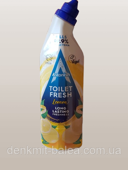 Гель Астоніш Лимон для туалету проти каменю та вапняного нальоту Astonish Toilet Fresh Lemon 750 мл