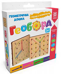 Гра розвивальна для дітей "Геоборд. Дерев’яна дошка з резиночками" (Ранок)