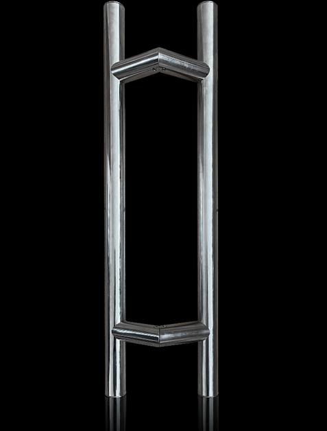 Ручка офісна пряма сталева 600 мм INOX ПРЕМ'ЄРА SS600/400/45 кріплення 45 градусів двостороння