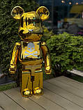 Bearbrick Gold Chrome дизайнерська статуетка ведмідь Беарбрик 70 см золотистий, фото 3