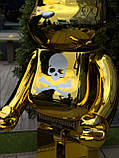 Bearbrick Gold Chrome дизайнерська статуетка ведмідь Беарбрик 70 см золотистий, фото 4