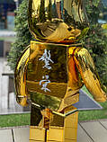Bearbrick Gold Chrome дизайнерська статуетка ведмідь Беарбрик 70 см золотистий, фото 5