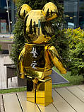 Bearbrick Gold Chrome дизайнерська статуетка ведмідь Беарбрик 70 см золотистий, фото 6