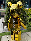 Bearbrick Gold Chrome дизайнерська статуетка ведмідь Беарбрик 70 см золотистий, фото 8