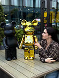 Bearbrick Gold Chrome дизайнерська статуетка ведмідь Беарбрик 70 см золотистий, фото 7