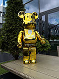 Bearbrick Gold Chrome дизайнерська статуетка ведмідь Беарбрик 70 см золотистий, фото 9
