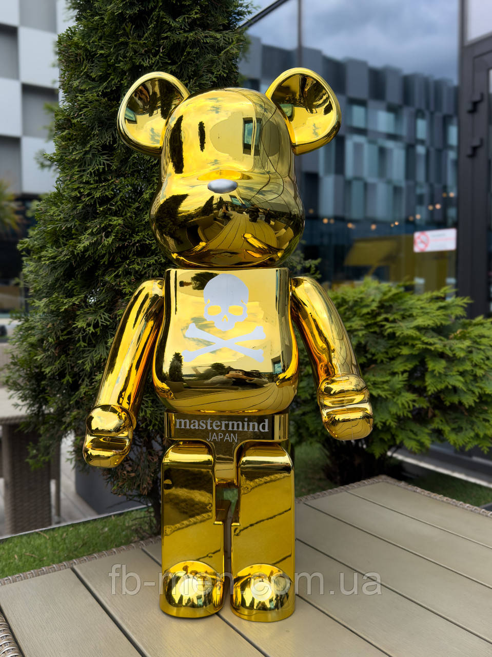 Bearbrick Gold Chrome дизайнерська статуетка ведмідь Беарбрик 70 см золотистий