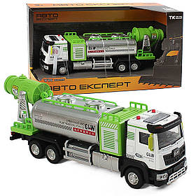 Спецтехніка машина для зволоження та пилопригнічення металопластик 1:40 звук світло парогенератор 28*9*7см (TK-78594)