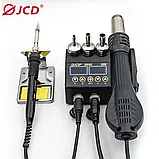 Паяльні станції та фени 2в1 Набір для паяння паяльником 80 Вт із термофеном 750 Вт, 2xЖК, паяльне обладнання, фото 2