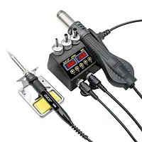 Паяльні станції та фени 2в1 Набір для паяння паяльником 80 Вт із термофеном 750 Вт, 2xЖК, паяльне обладнання