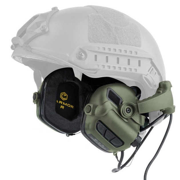 Активні навушники Earmor M31X Mark 3 MilPro Олива + 2 кріплення (версія для військових), фото 1