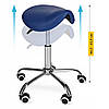 Стілець для майстра 4FIZJO Ergo регульований, без спинки, на коліщатках Blue (P-5907739319616), фото 7