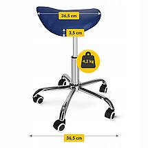 Стілець для майстра 4FIZJO Ergo регульований, без спинки, на коліщатках Blue (P-5907739319616), фото 5