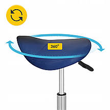 Стілець для майстра 4FIZJO Ergo регульований, без спинки, на коліщатках Blue (P-5907739319616), фото 4