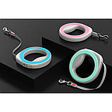 Кругла повідець - рулетка універсальна для собак вагою до 40 кг WAUDOG блакитна 2,9 м Collar, фото 6