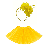 Костюм для девочки на утренник "Цветочек" юбка и ободок желтый