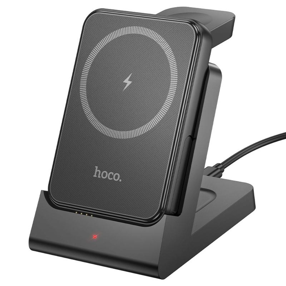 Power bank Hoco J149 3в1 5000 mAh магнітний з функцією бездротового заряджання black
