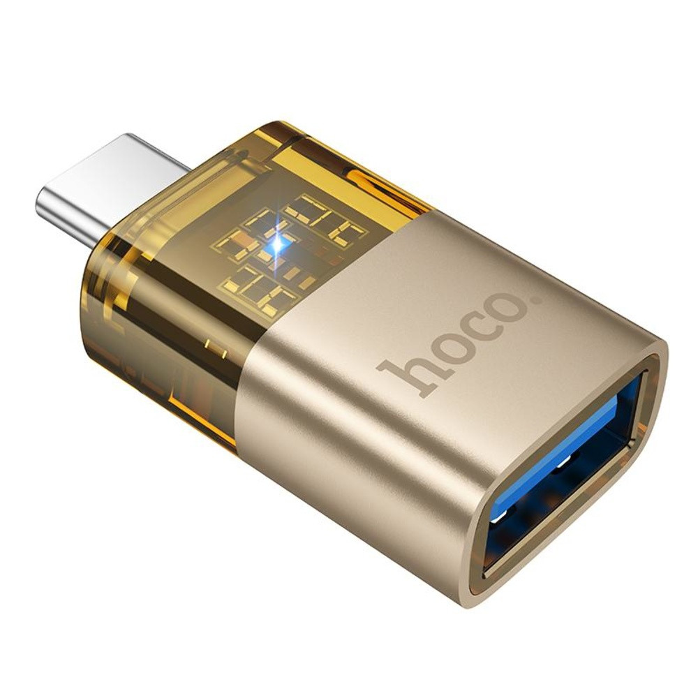 Адаптер перехідник Hoco UA36B Type-C to USB gold